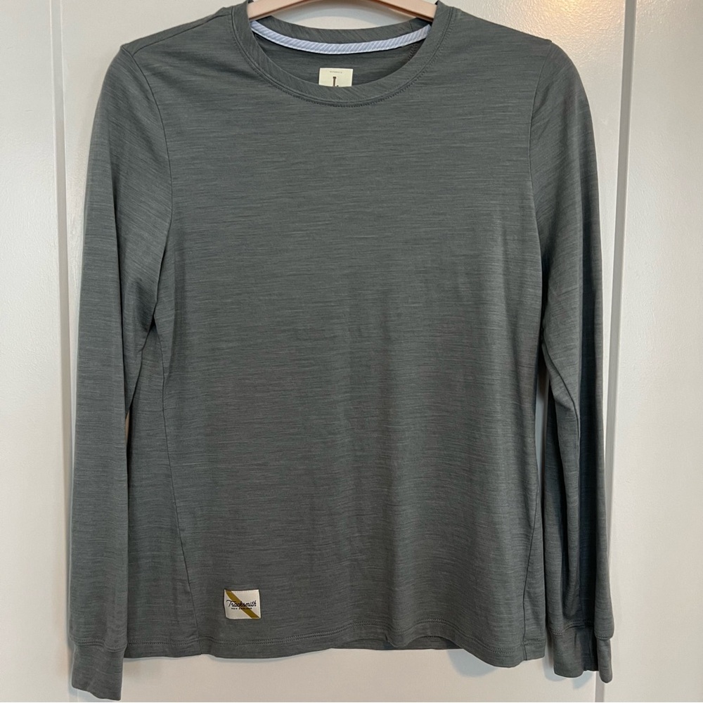 Tracksmith Harrier Long Sleeve Merino Wool Dark Heather Gray